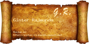 Ginter Rajmunda névjegykártya